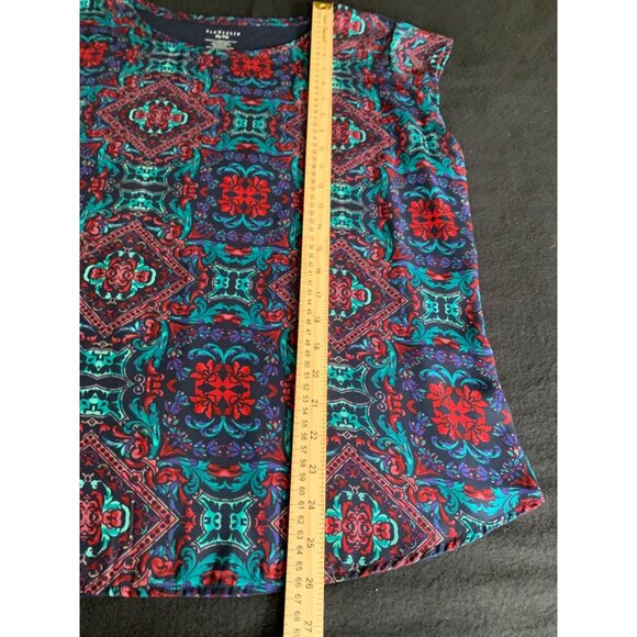 Van Heusen Womens Short Sleeve Multicolor Floral Print Top Size XLarge - Picture 6 of 11